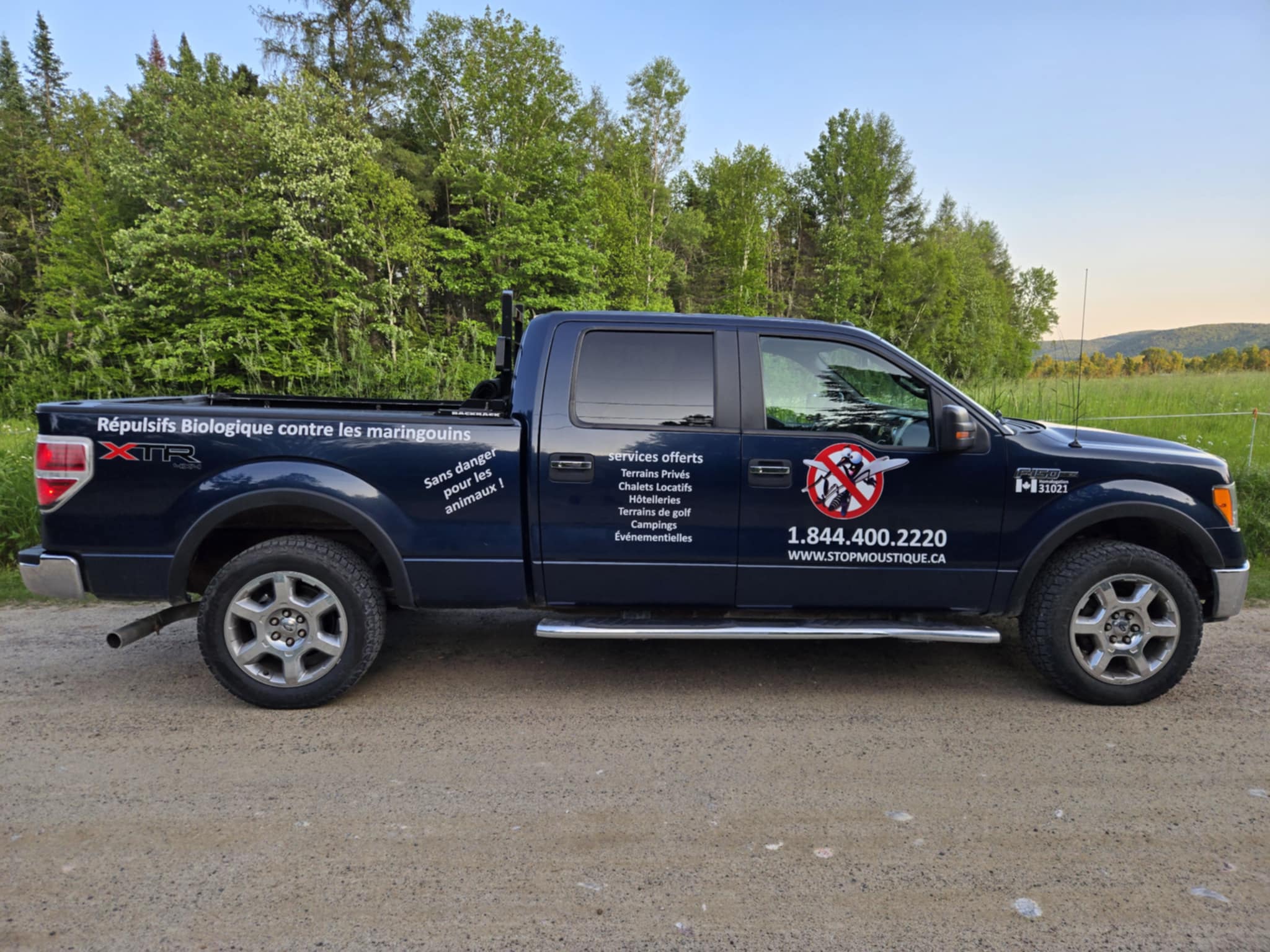 Stopmoustique truck used to deliver our mosquito and tick repellent spraying service