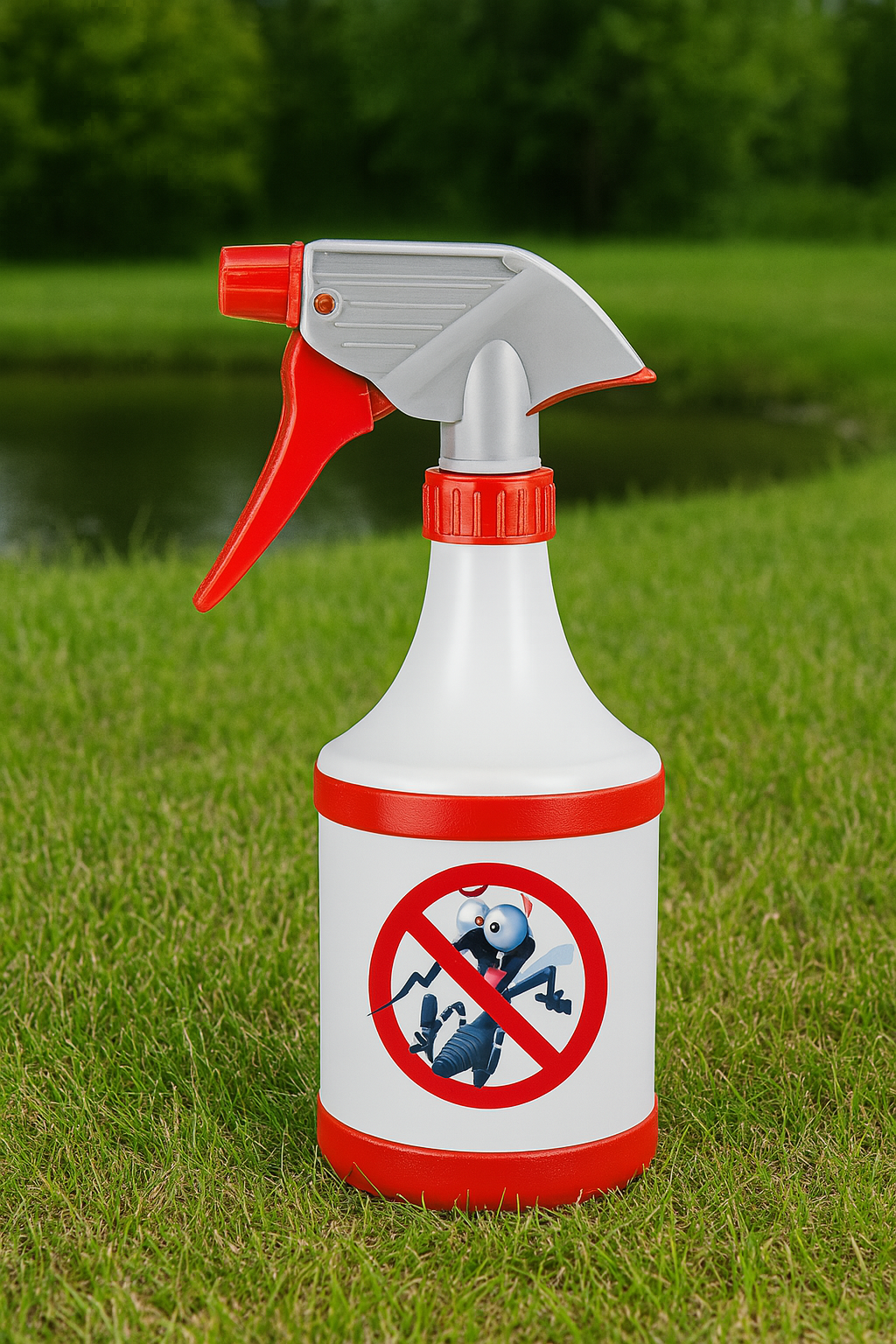 Garlic based mosquito and tick repellent with a spray bottle